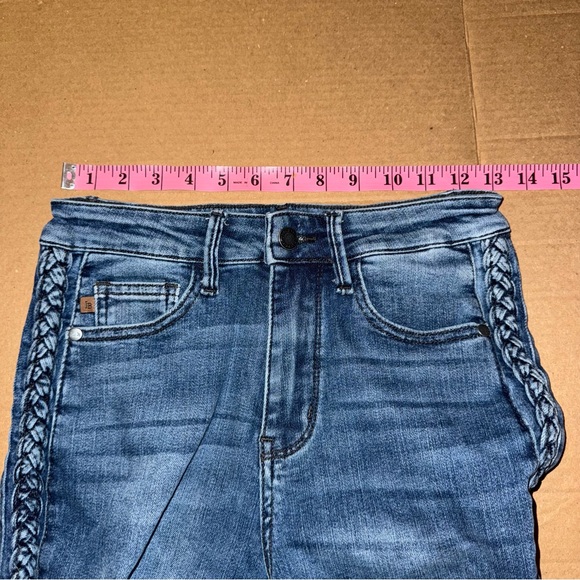 Judy Blue Crop Braided Jeans Wide Leg Denim Jean size 27 Women Stretch - Picture 3 of 7